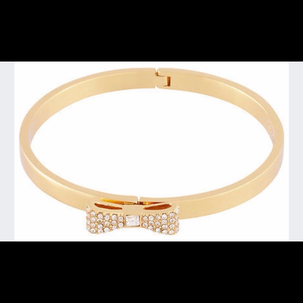 NWT Yellow Gold Kate Spade Bow Bracelet - Picture 3 of 5